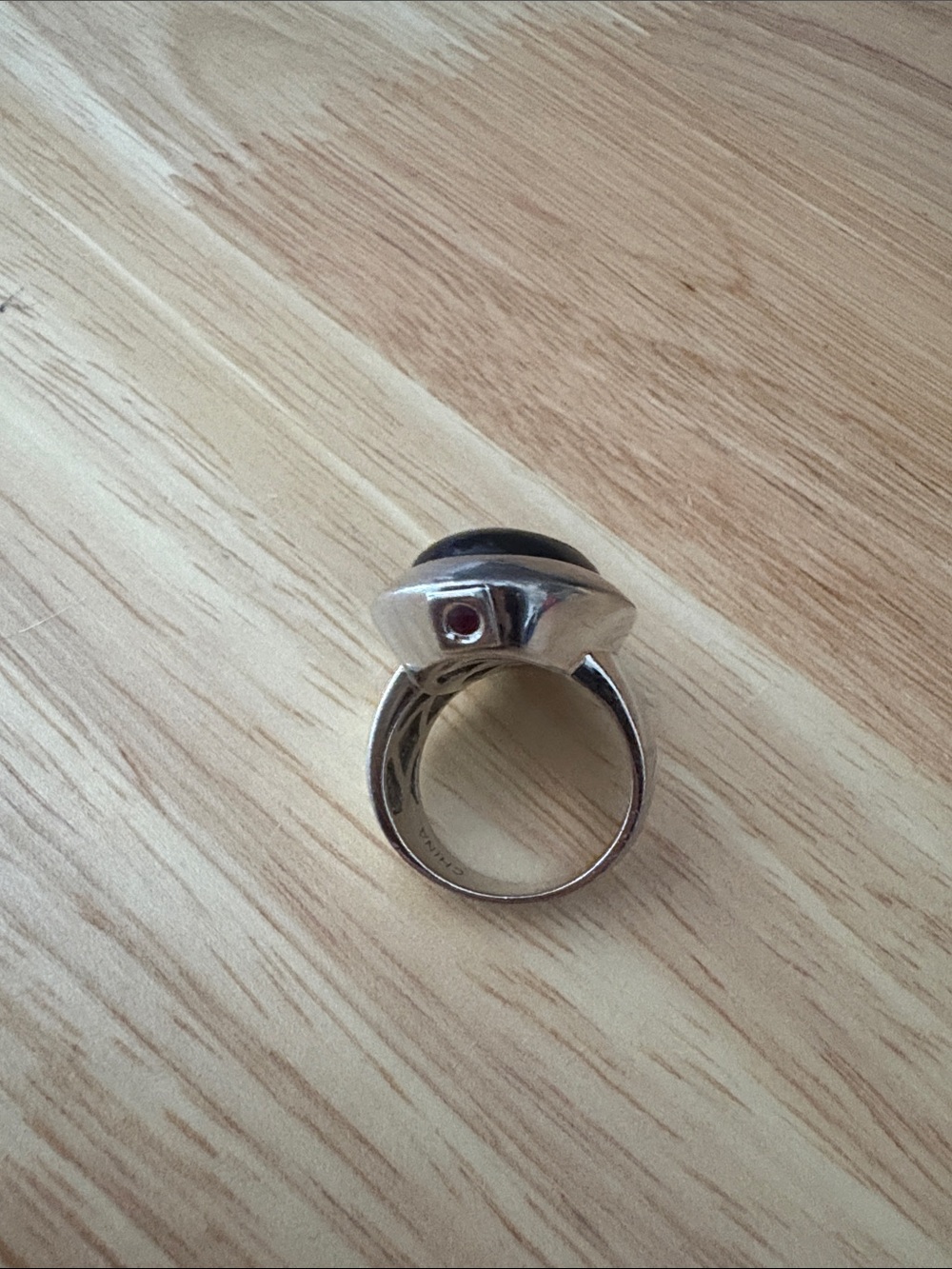 Elle Sterling Silver Band with Black Onyx size 6